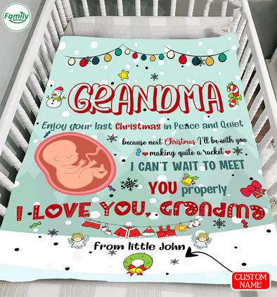 Can't Wait To Meet You Properly I Love You Grandma Blanket - PP - LT1311212