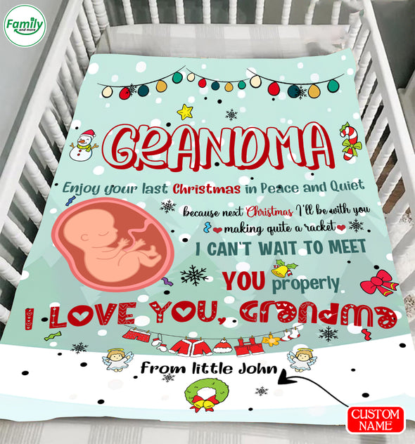 Can't Wait To Meet You Properly I Love You Grandma Blanket - PP - LT1311212