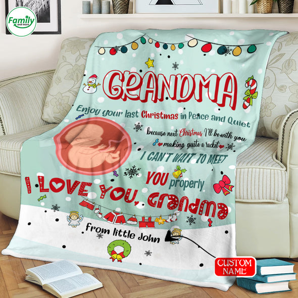 Can't Wait To Meet You Properly I Love You Grandma Blanket - PP - LT1311212