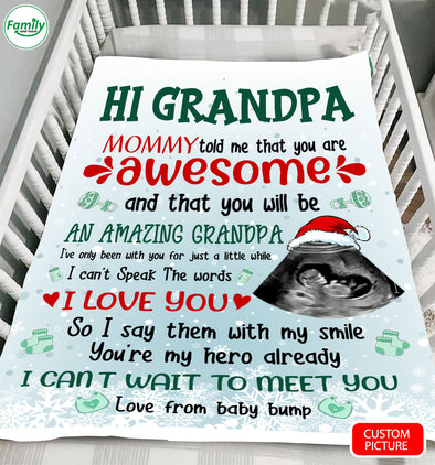 Personalized Gift For Future Grandpa Can't Wait To Meet You  Blanket - PP - LT1711214