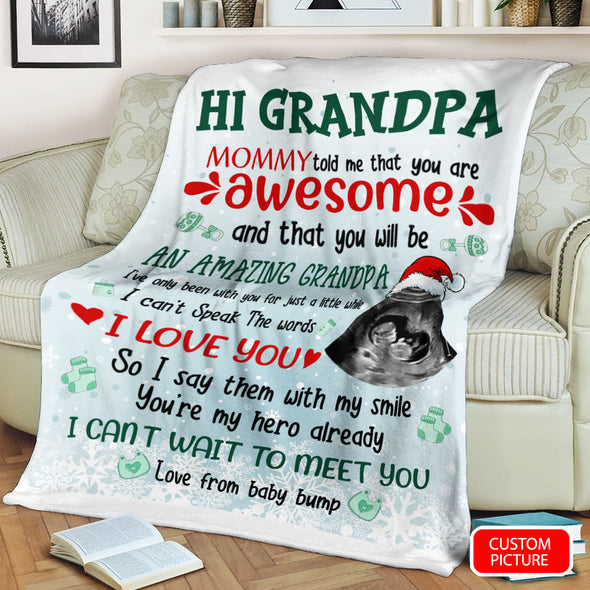 Personalized Gift For Future Grandpa Can't Wait To Meet You  Blanket - PP - LT1711214