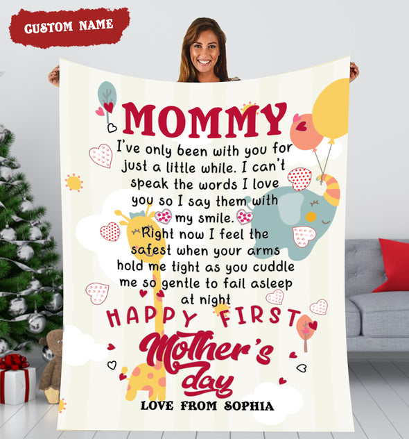 Personalized Gift For Future Mommy I Feel The Safest When Your Arms Hold Me Tight Blanket - PP - LT2203221