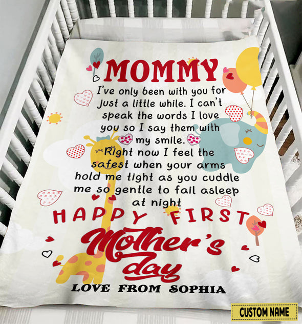 Personalized Gift For Future Mommy I Feel The Safest When Your Arms Hold Me Tight Blanket - PP - LT2203221