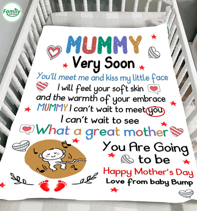 Gift For Future Mummy Happy Mother's Day Blanket - PP - LT1502222