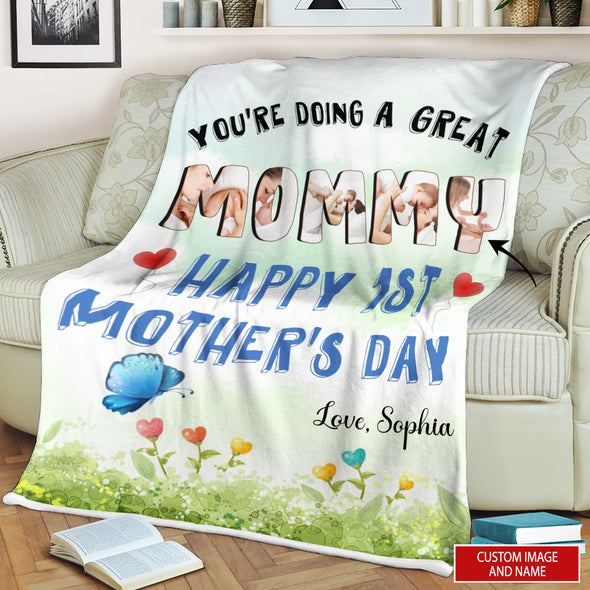 Personalized Gift For Future Mommy Happy 1st Mother's Day Blanket - PP - LT0703222
