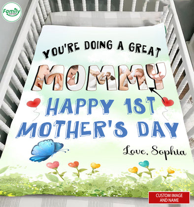 Personalized Gift For Future Mommy Happy 1st Mother's Day Blanket - PP - LT0703222