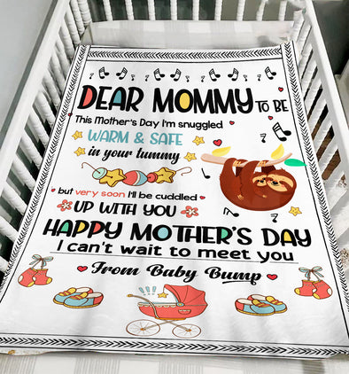 Personalized Gift For Future Mommy This Mother's Day I'm Be Snuggled Up In Your Tummy Blanket - PP - LT1904222