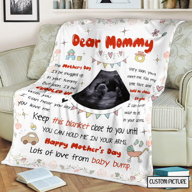 Personalized Gift For Future Mommy This Mother's Day I'll Be Snuggled Up In Your Tummy Blanket - PP - LT3003222