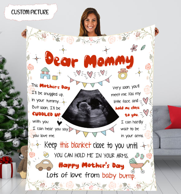 Personalized Gift For Future Mommy This Mother's Day I'll Be Snuggled Up In Your Tummy Blanket - PP - LT3003222
