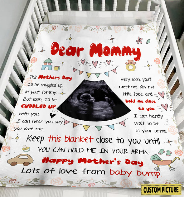 Personalized Gift For Future Mommy This Mother's Day I'll Be Snuggled Up In Your Tummy Blanket - PP - LT3003222