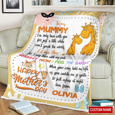 Personalized Gift For Future Mummy I Feel The Safest When Your Arms Hold Me Tight Blanket - PP - LT0403223