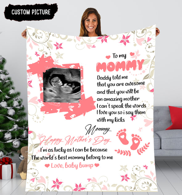 Personalized Gift For Future Mommy I Can't Speak The Words I Love You So I Say Them With My Kicks Blanket - PP - LT3103223