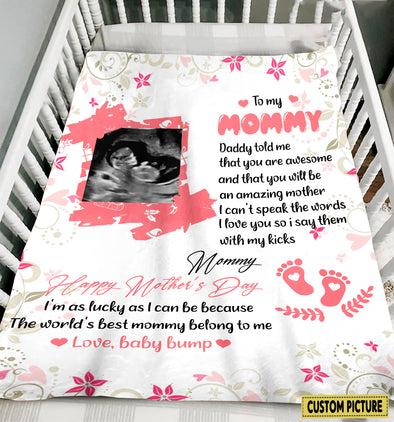 Personalized Gift For Future Mommy I Can't Speak The Words I Love You So I Say Them With My Kicks Blanket - PP - LT3103223