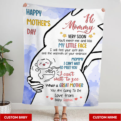 Gift For Future Mommy Very Soon You'll Meet Me And Kiss My Little Face Blanket - PP - LT0804224