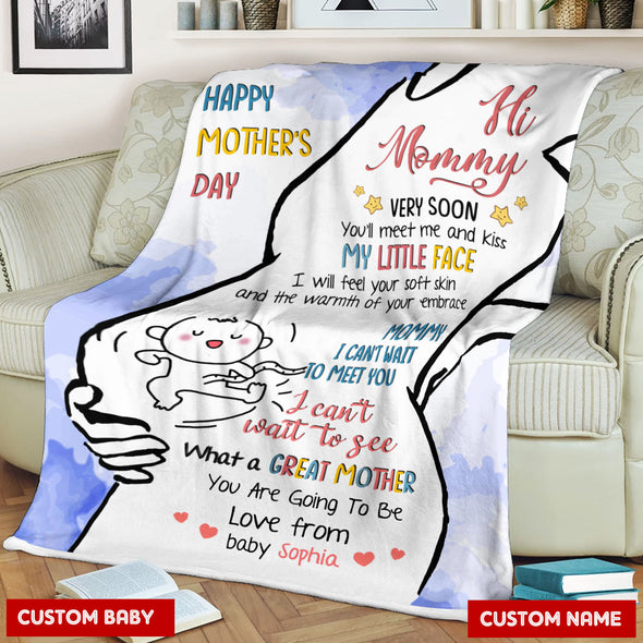 Gift For Future Mommy Very Soon You'll Meet Me And Kiss My Little Face Blanket - PP - LT0804224
