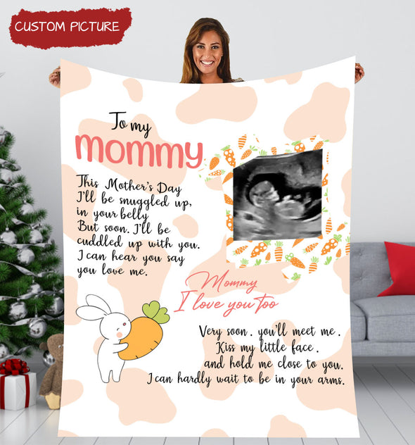 Personalized Gift For Future Mommy This Mother's Day I'll Be Snuggled Up In Your Belly Blanket - PP - LT2503224