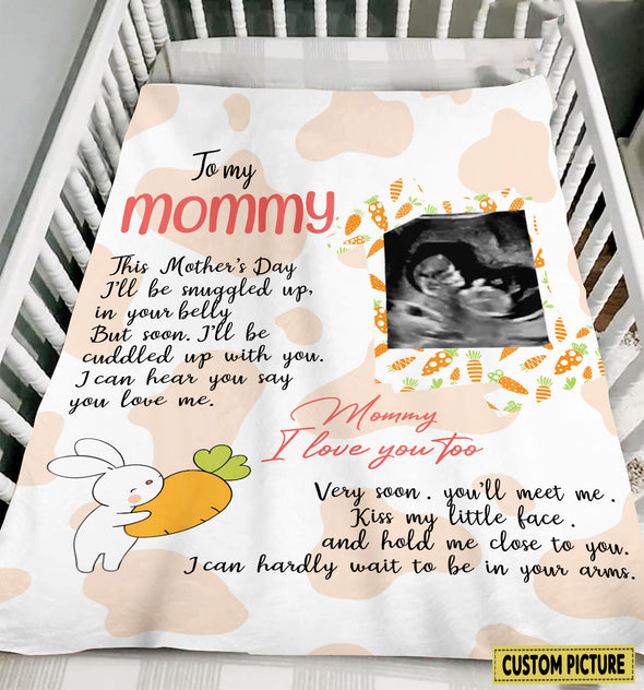 Personalized Gift For Future Mommy This Mother's Day I'll Be Snuggled Up In Your Belly Blanket - PP - LT2503224