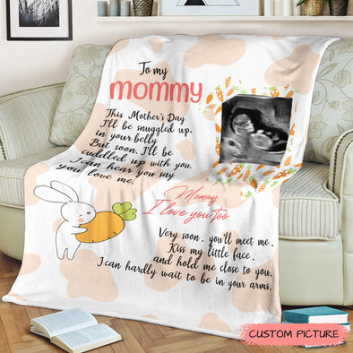 Personalized Gift For Future Mommy This Mother's Day I'll Be Snuggled Up In Your Belly Blanket - PP - LT2503224