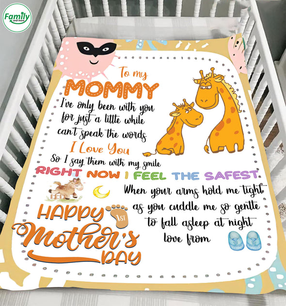 Gift For Future Mommy I Feel The Safest When Your Arms Hold Me Tight Blanket - PP - LT1503225