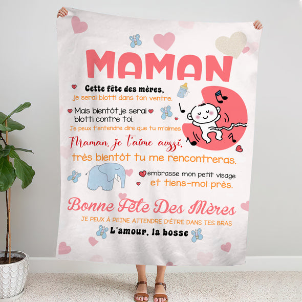 Gift For Future Mommy Maman, Je T'aime Aussi Blanket - PP - LT1204226