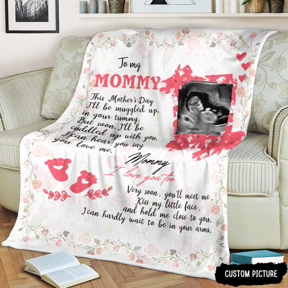 Personalized Gift For Future Mommy This Mother's Day I'll Be Snuggled Up In Your Tummy Blanket - PP - LT3103226