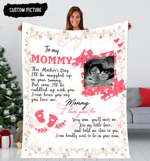 Personalized Gift For Future Mommy This Mother's Day I'll Be Snuggled Up In Your Tummy Blanket - PP - LT3103226