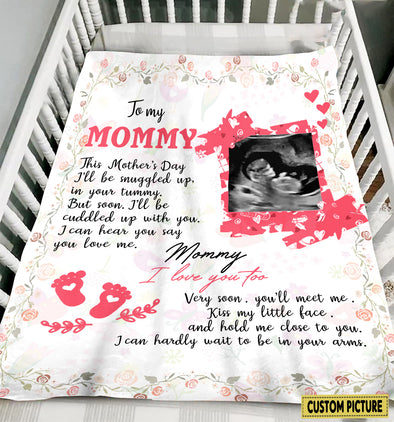 Personalized Gift For Future Mommy This Mother's Day I'll Be Snuggled Up In Your Tummy Blanket - PP - LT3103226
