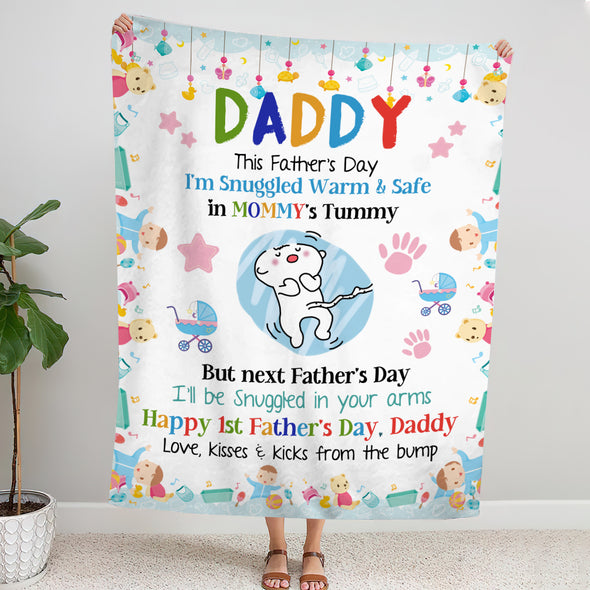 Gift For Future Daddy Happy 1st Father's Day Blanket - PP - LT2305221