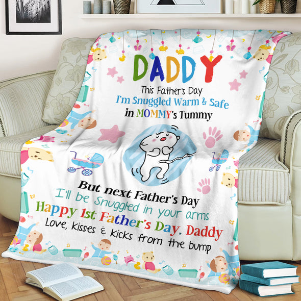 Gift For Future Daddy Happy 1st Father's Day Blanket - PP - LT2305221