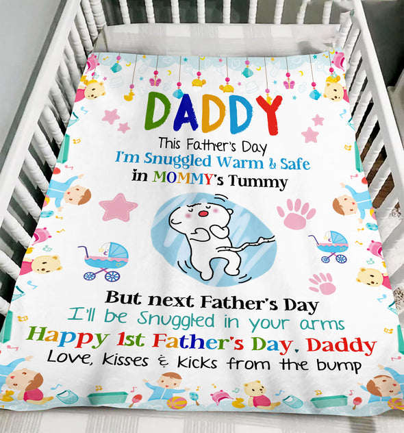 Gift For Future Daddy Happy 1st Father's Day Blanket - PP - LT2305221