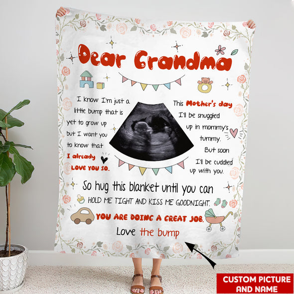 Personalized Gift For Future Grandma So Hug This Blanket Until You Can Hold Me Tight And Kiss Me Goodnight Blanket - NT - TT2304221