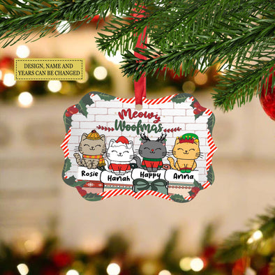 Personalized Gift For Cat Lovers, Meow You A Merry Christmas Ornament LHT-TS251122