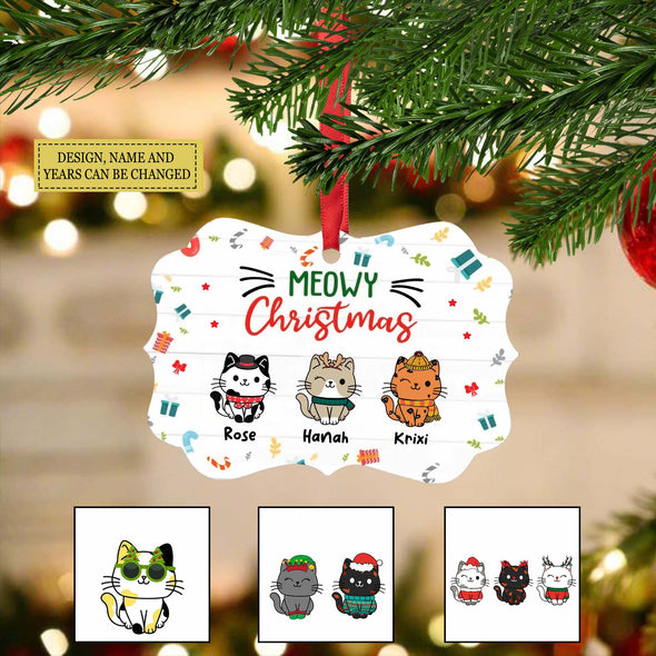 Personalized Ornament Gift For Cat Lovers - Custom Ornaments Gift For Cat Mom - Life Is Better With Cats Christmas Ornament LHT-LTT251122