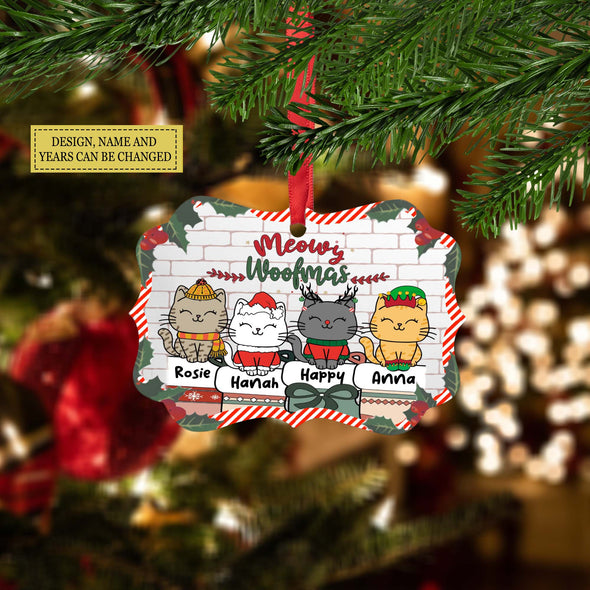 Personalized Gift For Cat Lovers, Meow You A Merry Christmas Ornament LHT-TS251122