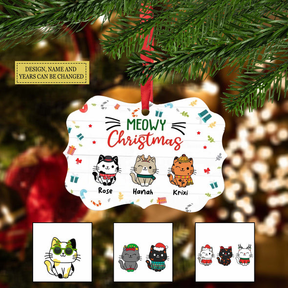 Personalized Ornament Gift For Cat Lovers - Custom Ornaments Gift For Cat Mom - Life Is Better With Cats Christmas Ornament LHT-LTT251122