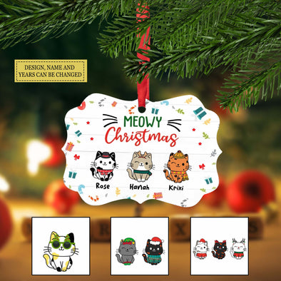 Personalized Ornament Gift For Cat Lovers - Custom Ornaments Gift For Cat Mom - Life Is Better With Cats Christmas Ornament LHT-LTT251122