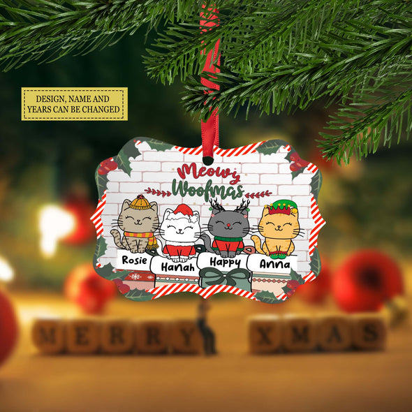 Personalized Gift For Cat Lovers, Meow You A Merry Christmas Ornament LHT-TS251122