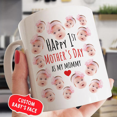 Personalized Gift For Moms Happy 1st Mother's Day Mug