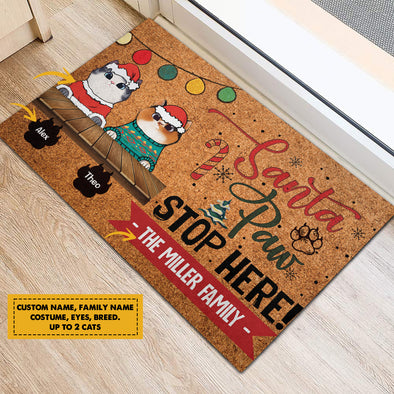 Gift For Cat Lovers Santa Paw Doormat - pp - TA2210212