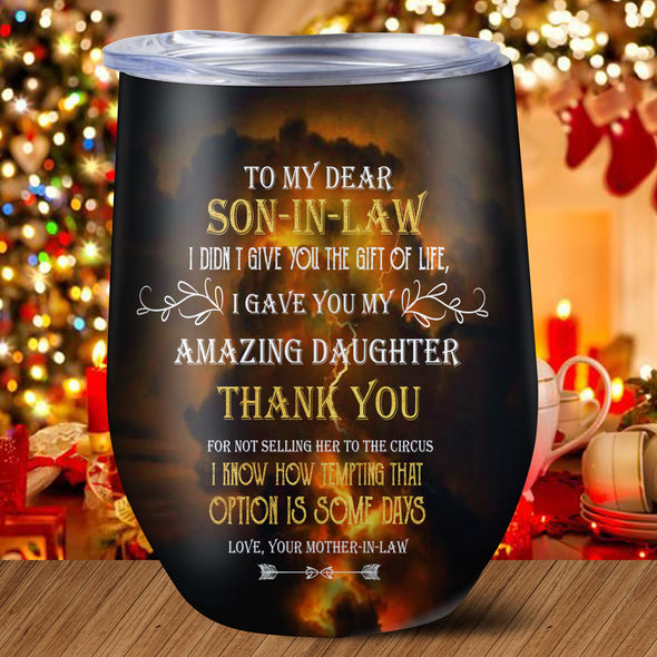 Gift For Son In Law Thank You Wine Tumbler - Kv - KT1310219