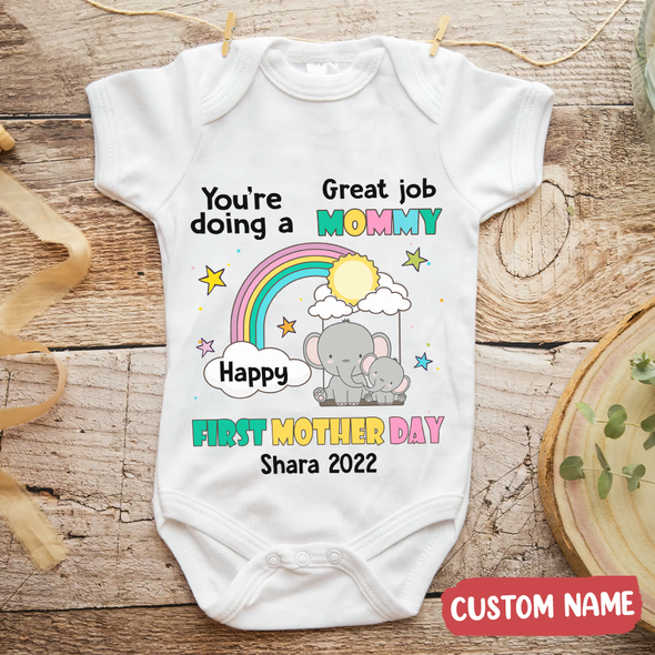 Gift For Mommy Happy First Mother Day Baby Onesie - AD