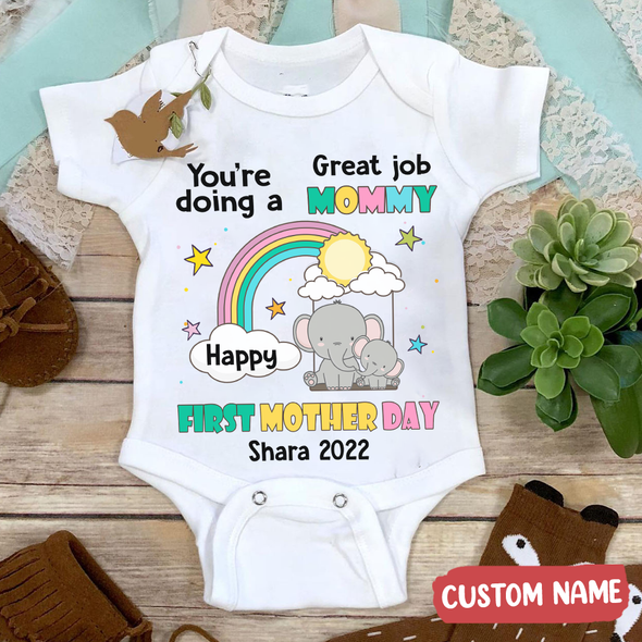 Gift For Mommy Happy First Mother Day Baby Onesie - AD