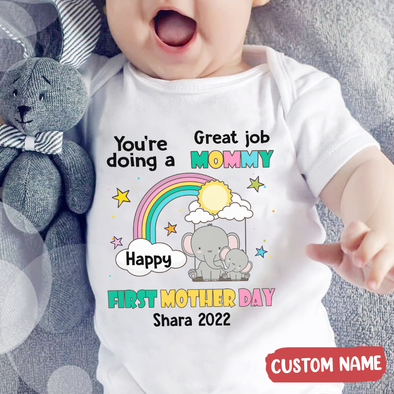 Gift For Mommy Happy First Mother Day Baby Onesie - AD