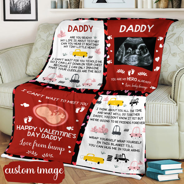 Personalized Gift For Future Daddy Happy Valentine's Day Blanket - MC - TT1001221 1