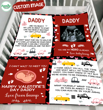 Personalized Gift For Future Daddy Happy Valentine's Day Blanket - MC - TT1001221 1