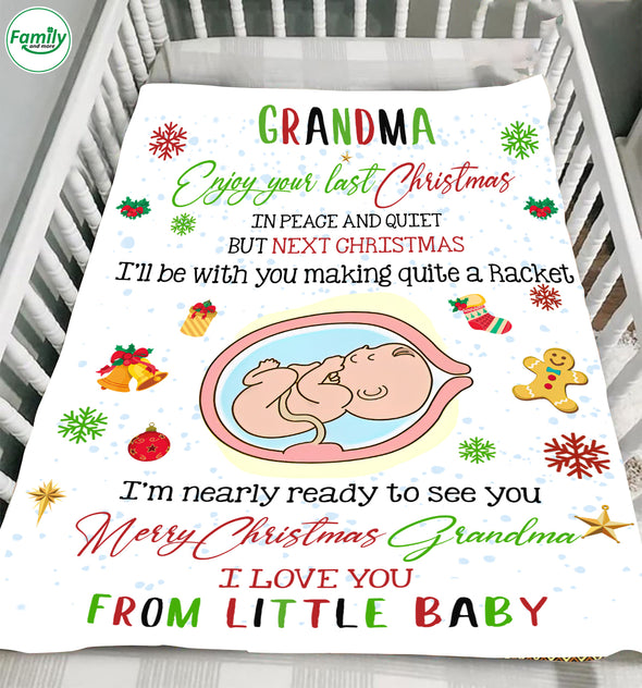 Gift For Future Grandma I'm Nearly Ready To See You Blanket - PP - TT15112111 2