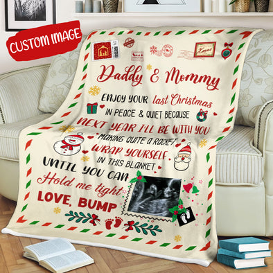 Personalized Gift For Future Daddy And Mommy Wrap Yourself In This Blanket Until You Can Hold Me Tight Blanket - MC - TT2611212 1