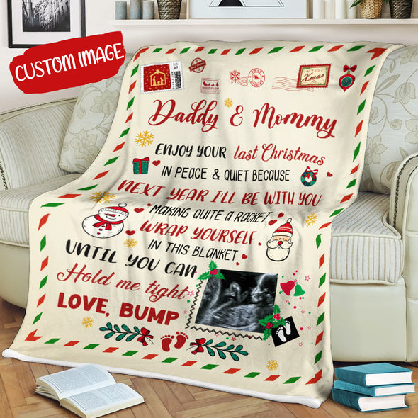 Personalized Gift For Future Daddy And Mommy Wrap Yourself In This Blanket Until You Can Hold Me Tight Blanket - MC - TT2611212 1