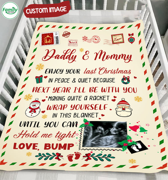 Personalized Gift For Future Daddy And Mommy Wrap Yourself In This Blanket Until You Can Hold Me Tight Blanket - MC - TT2611212 1