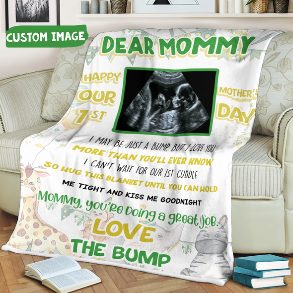 Personalized Gift For Future Mommy I Can't Wait For Our 1st Cuddle Blanket - MC - TT1804227 1
